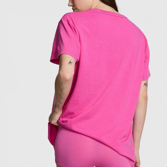 NWOT Victoria's Secret Women's Pink Short Sleeve Atomic Pink/Pink Fire Tee - Picture 1 of 8
